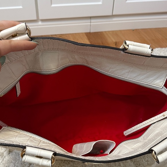 Dooney & Bourke Cream Crocodile Embossed Tote - Picture 9 of 10